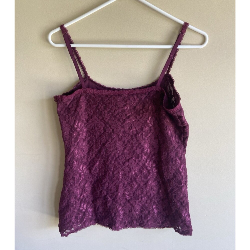 White House Black Market Womens Medium Lace Lined Purple Camisole Top